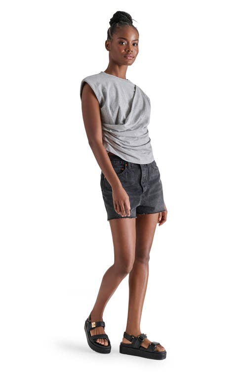 Steve Madden Draped Shoulder Pad T-shirt