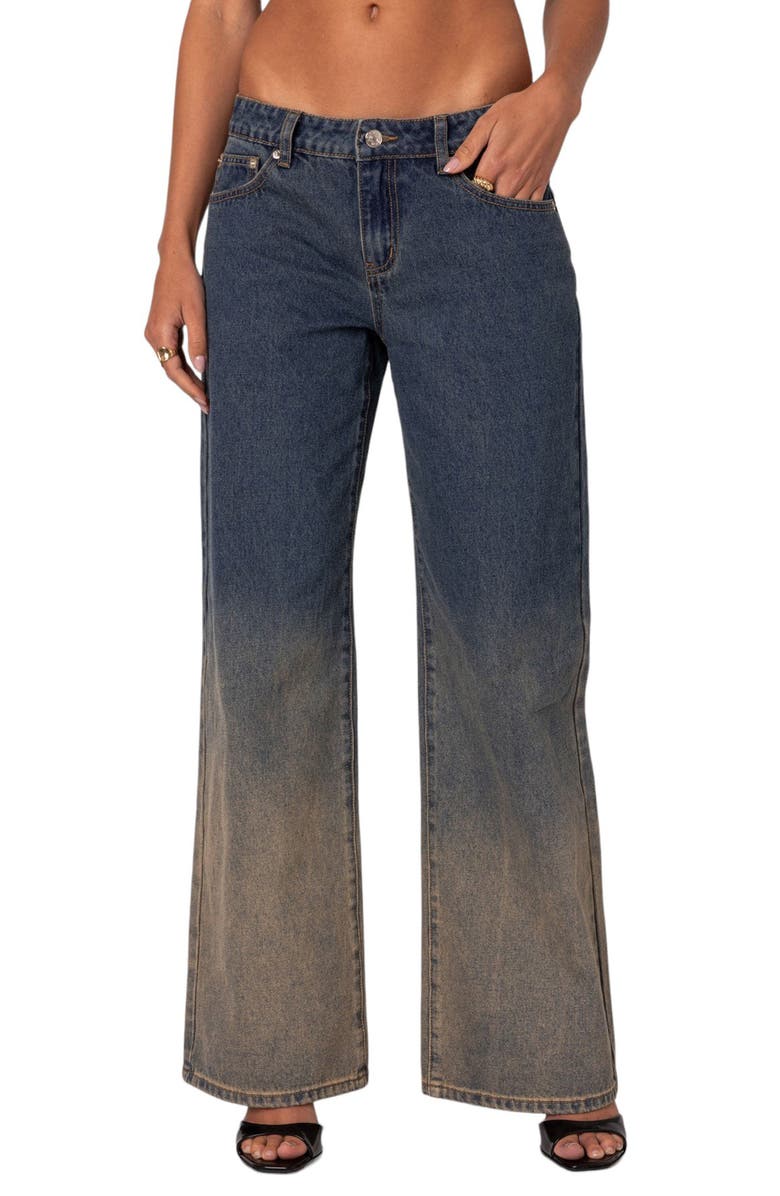 EDIKTED Mud Wash Slouchy Wide Leg Jeans, Main, color,