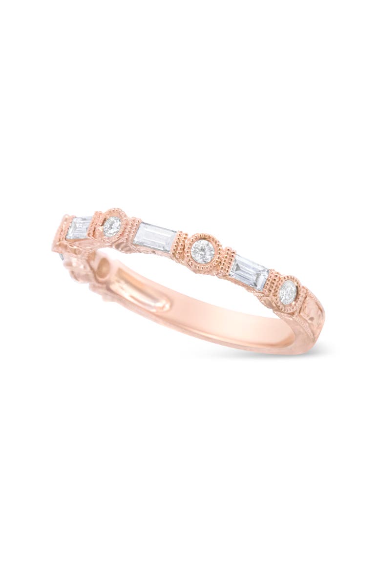 14K Rose Gold 3/8 Cttw Diamond Bridal Band Ring, Alternate, color, Pink
