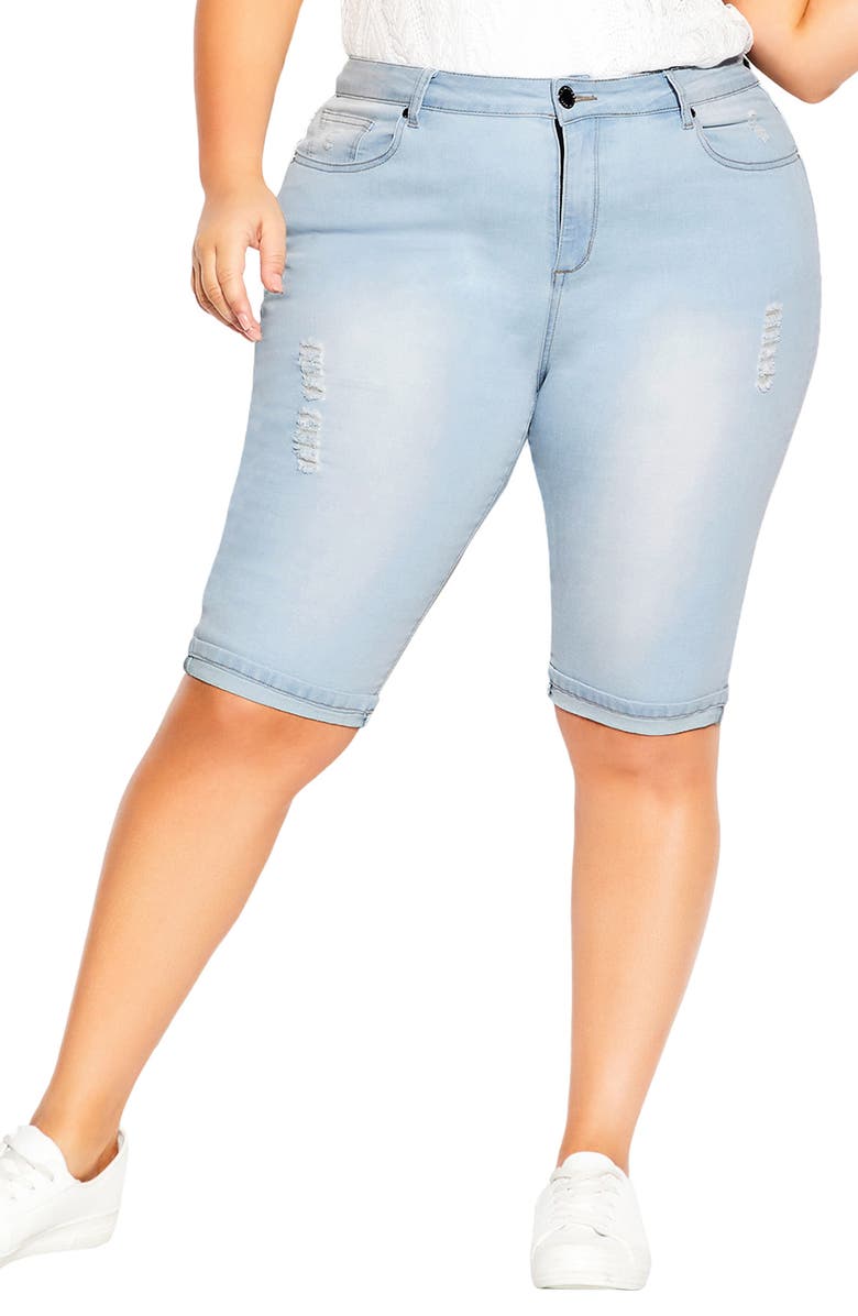 City Chic Turn Up Bermuda Shorts, Main, color, 