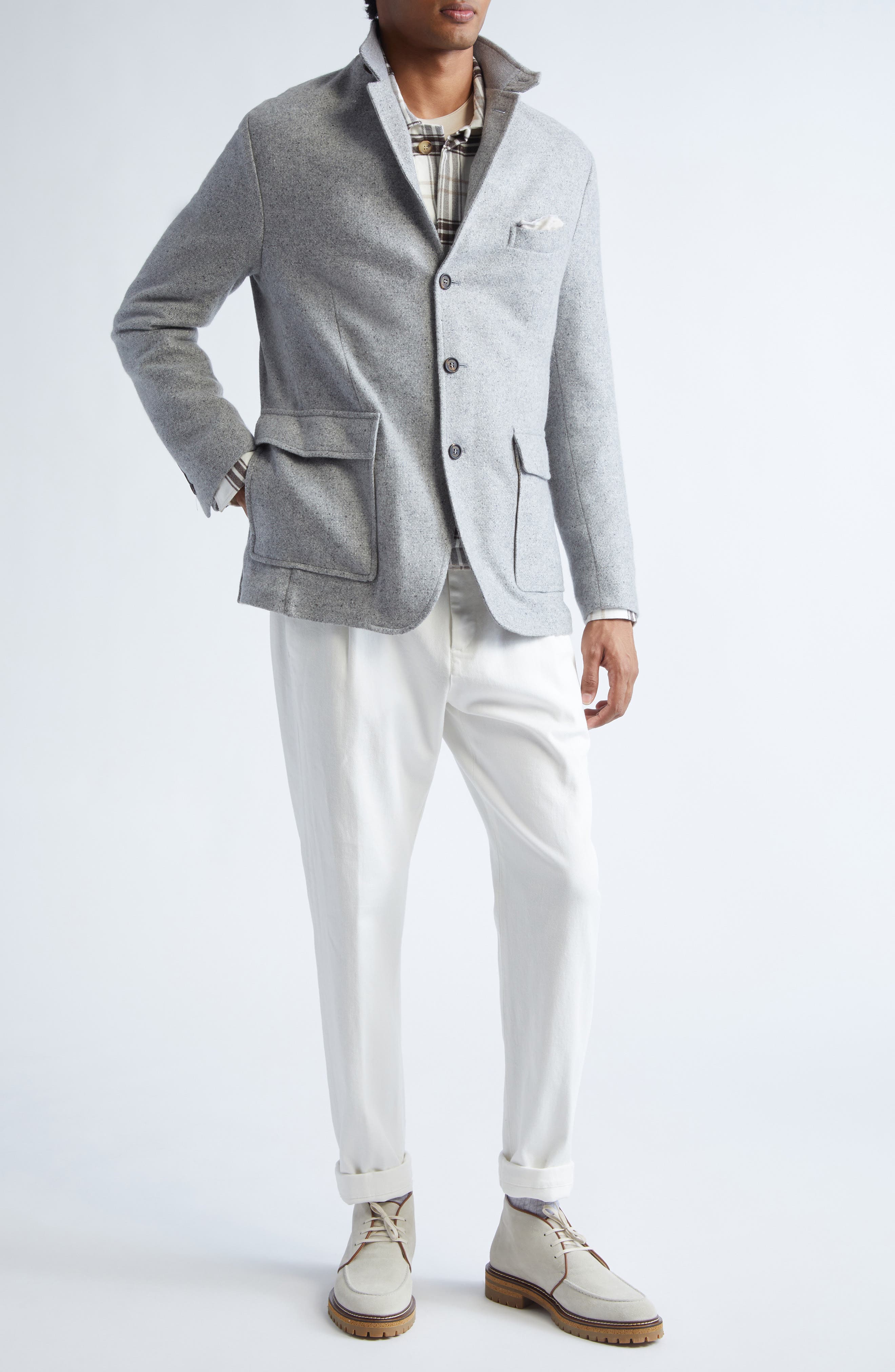 Single Breasted Cashmere & Silk Jacket - image 2