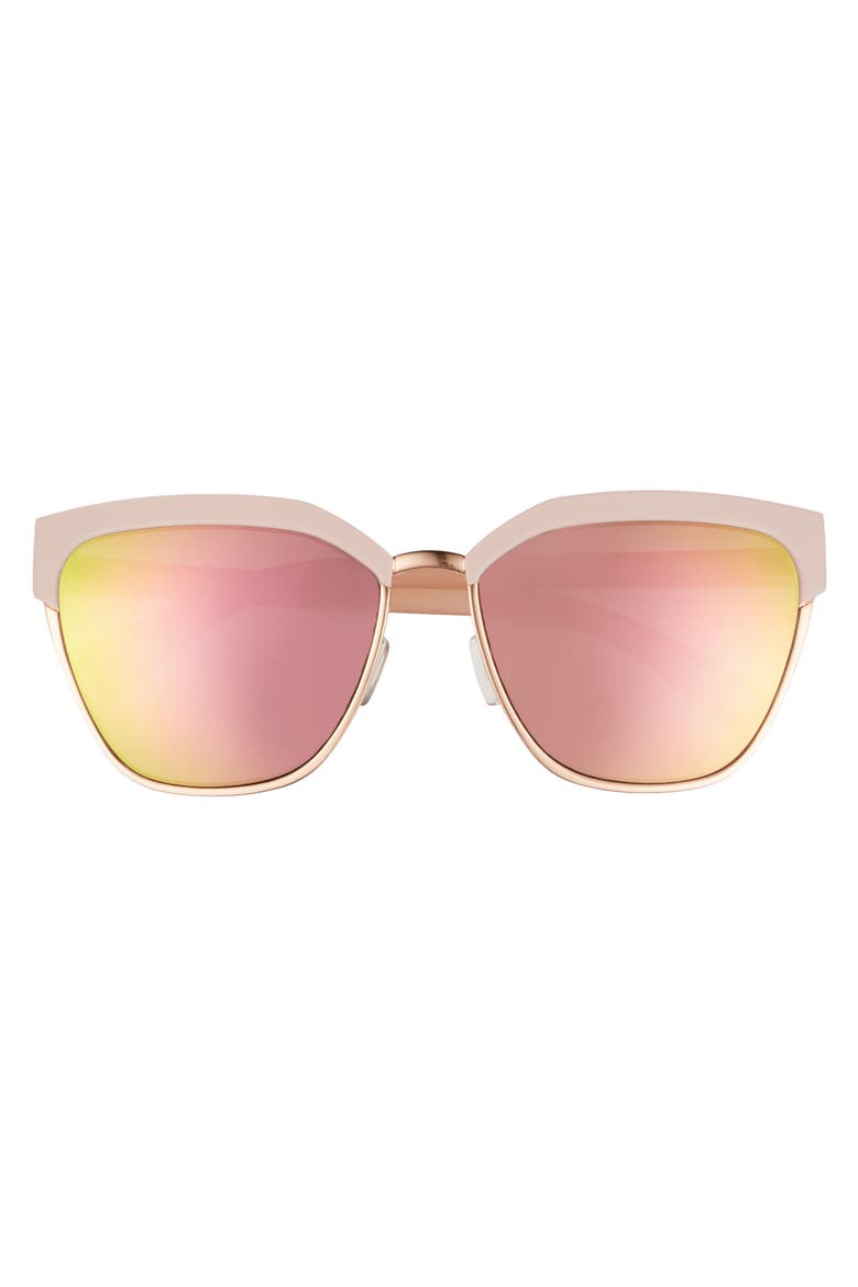 59mm Mirrored Cat Eye Sunglasses, Alternate, color, ROSE GOLD/ PINK/ MIRROR