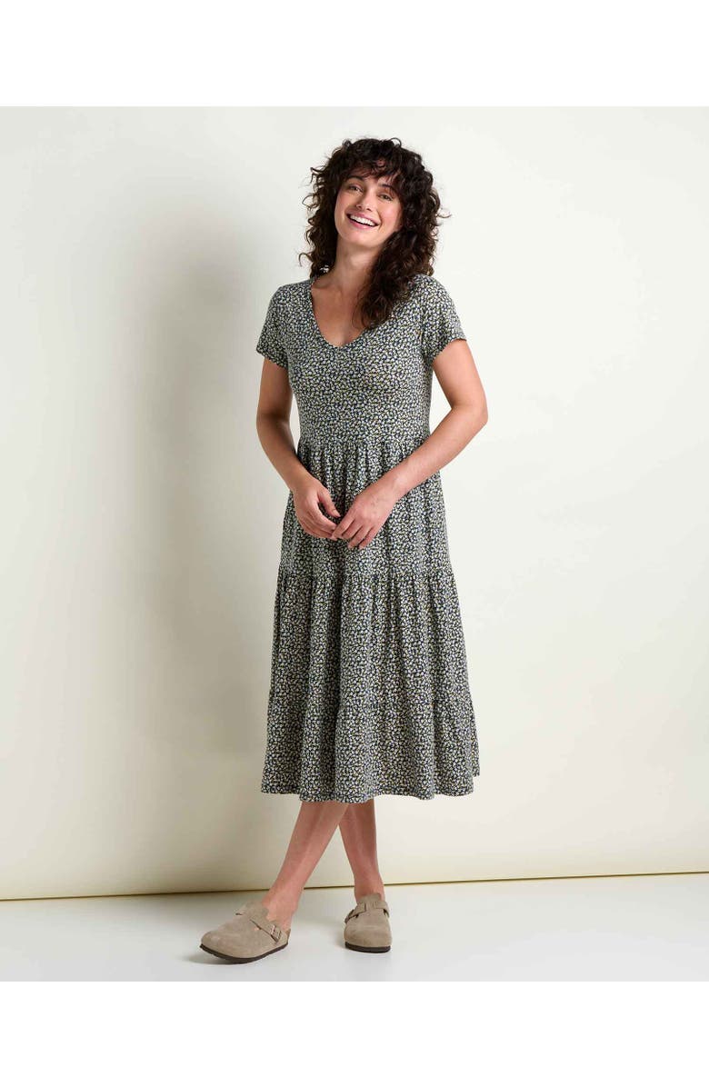 Toad & Co Marley Tiered Midi Dress, Main, color, Midnight Print