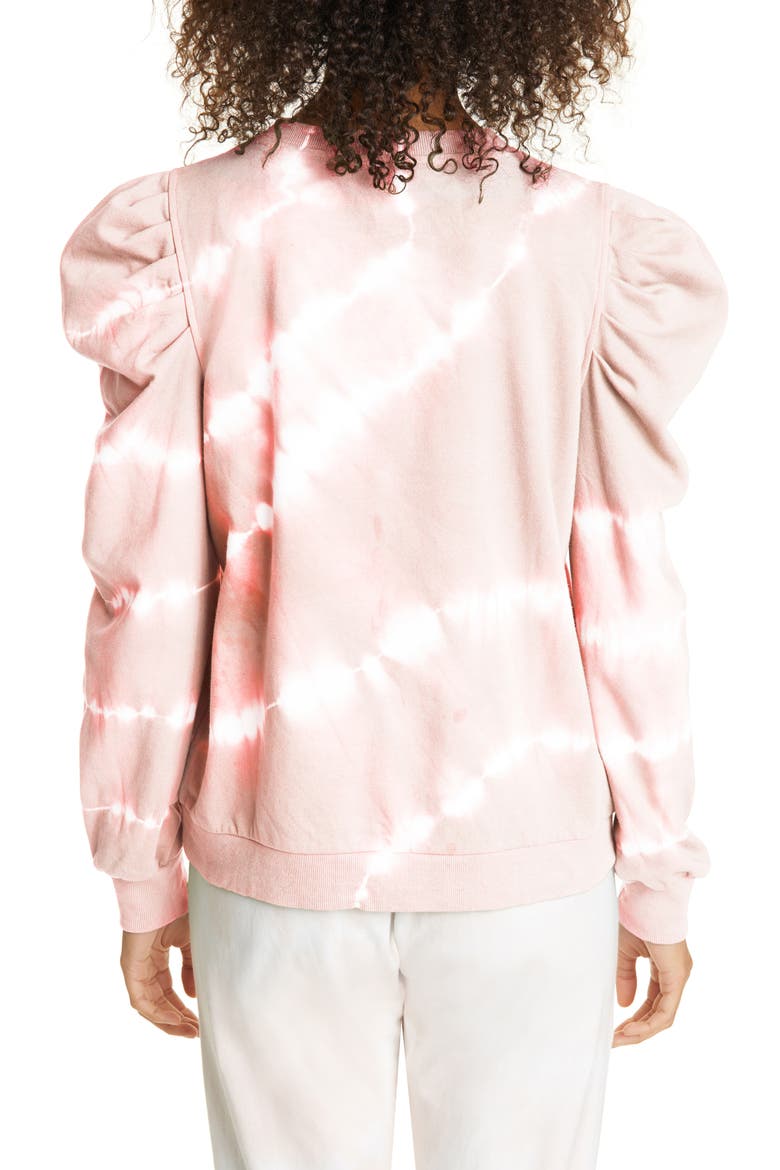 Tie Dye Puff Sleeve Sweatshirt, Alternate, color, BLUSH