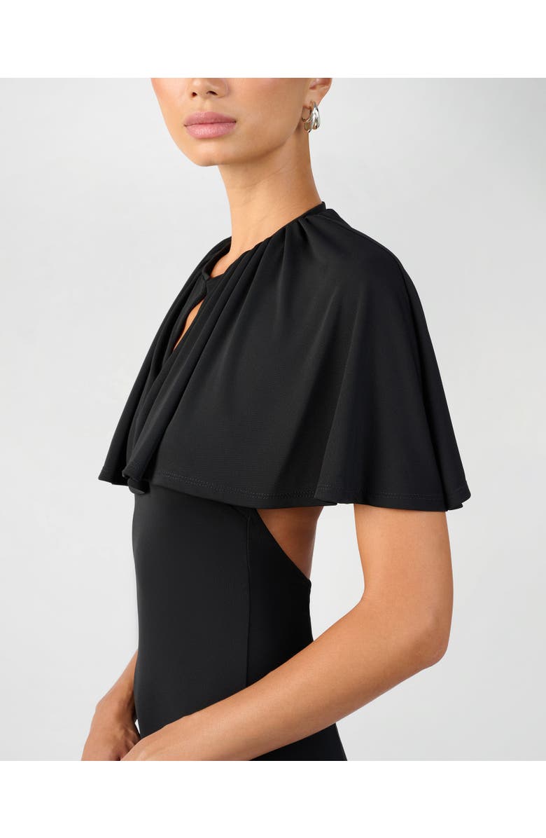 WeWoreWhat Cape Midi Dress, Alternate, color, Black
