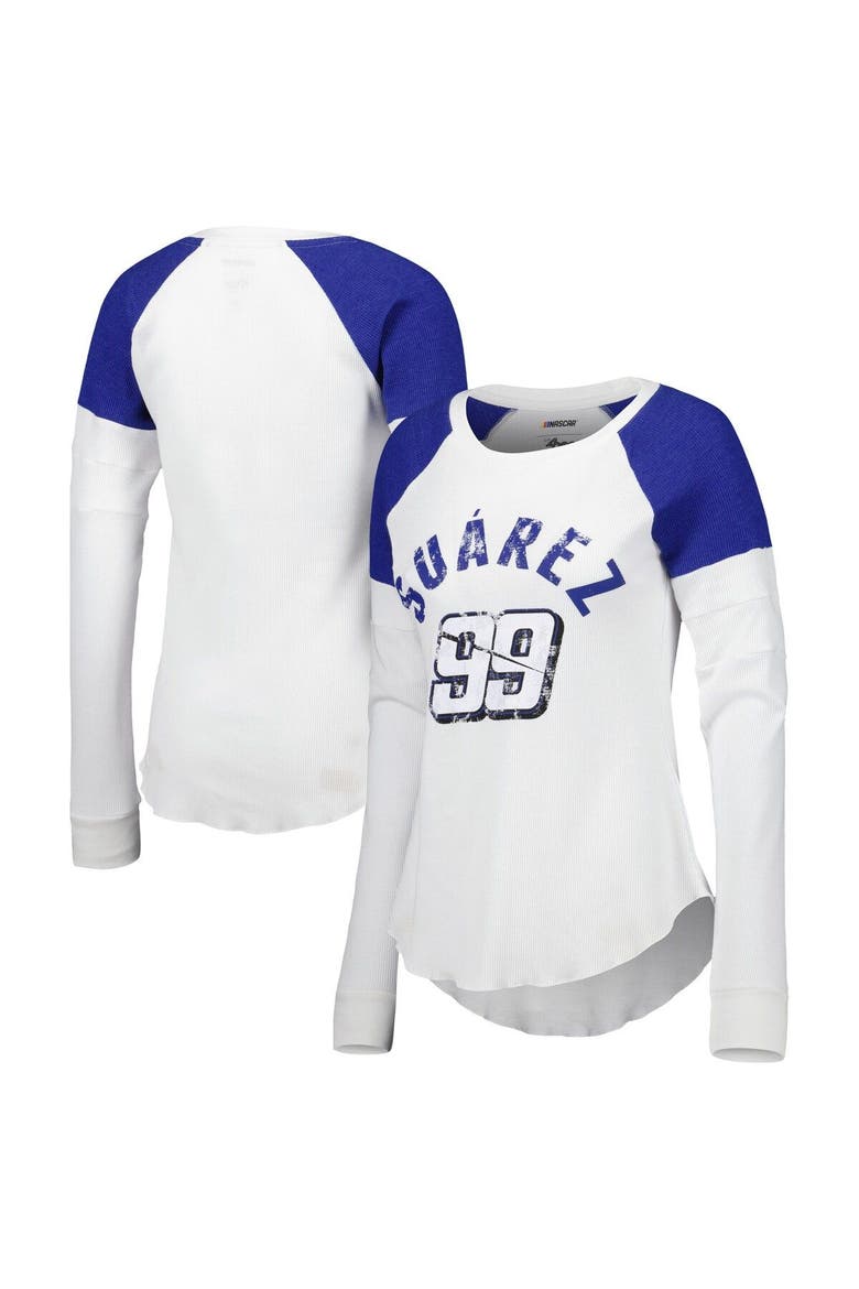 Women's G-III 4Her by Carl Banks White Daniel Suarez Action Tri-Blend Thermal Raglan Long Sleeve T-Shirt, Main, color, White