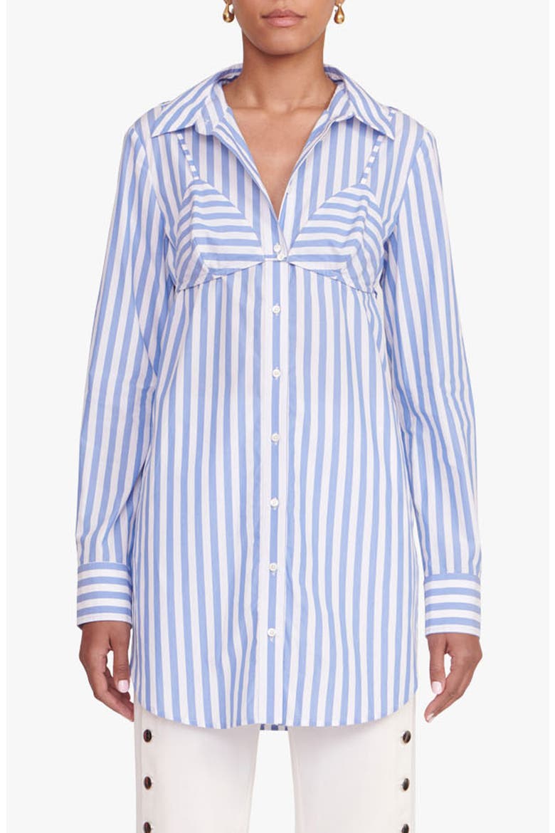 STAUD Alita Stripe Triangle Top & Button-Up Tunic Shirt Set (Women ...