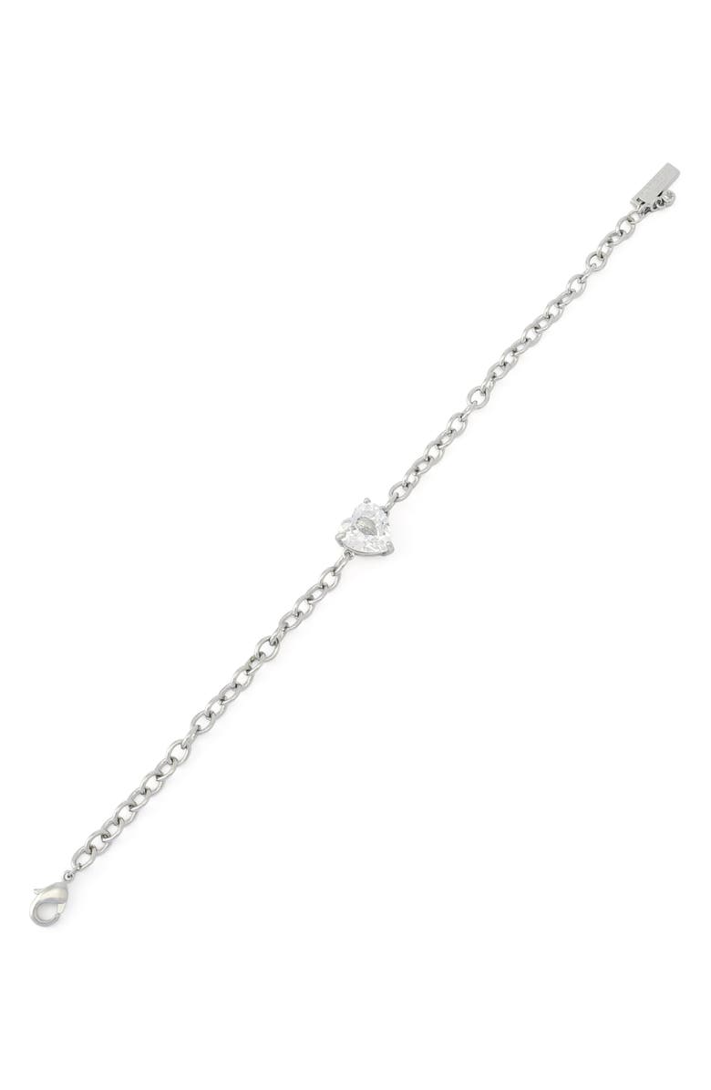 Kurt Geiger London Crystal Heart Flex Bracelet, Alternate, color, Crystal