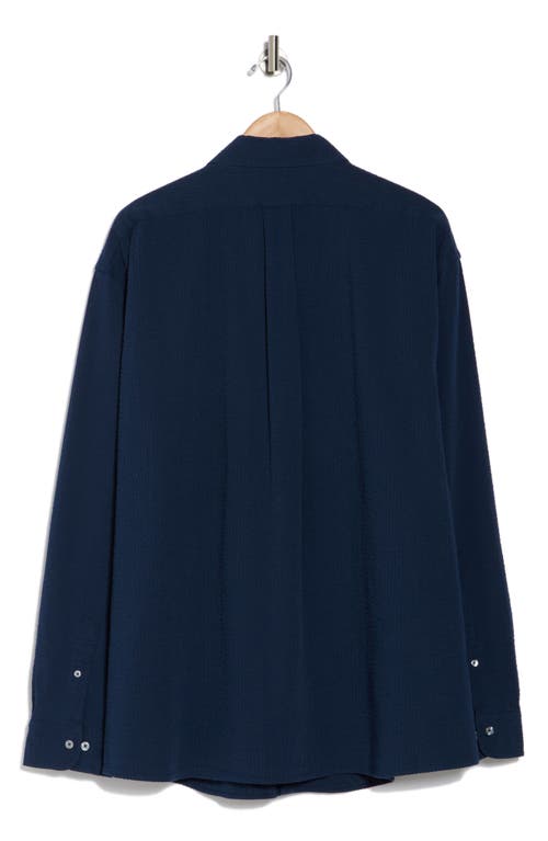 Brooks Brothers Sport Fit Cotton Seersucker Button-down Shirt In Solid Navy