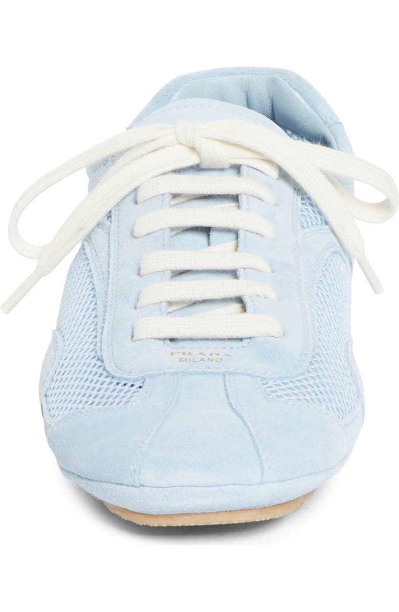 Prada Mixed Media Low Top Sneaker, Alternate, color, Blue