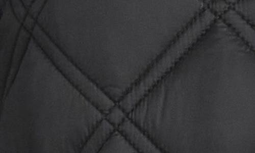 Kate Spade New York Water Resistant Diamond Quilted Hooded Jacket In Black