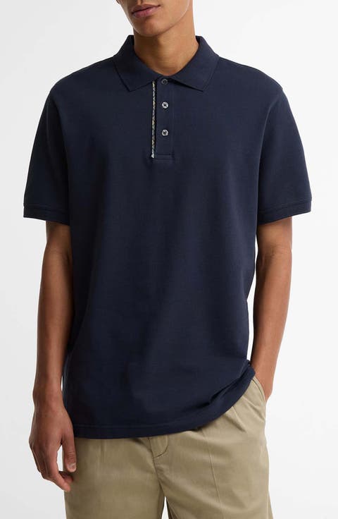 Reston Tailored Fit Tartan Trim Cotton Piqué Polo