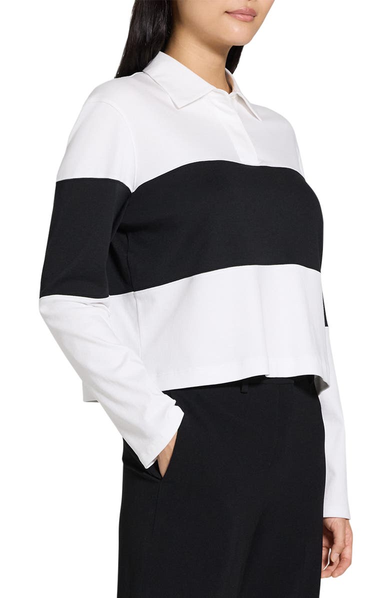 Theory Long Sleeve Crop Rugby Polo, Alternate, color, 
