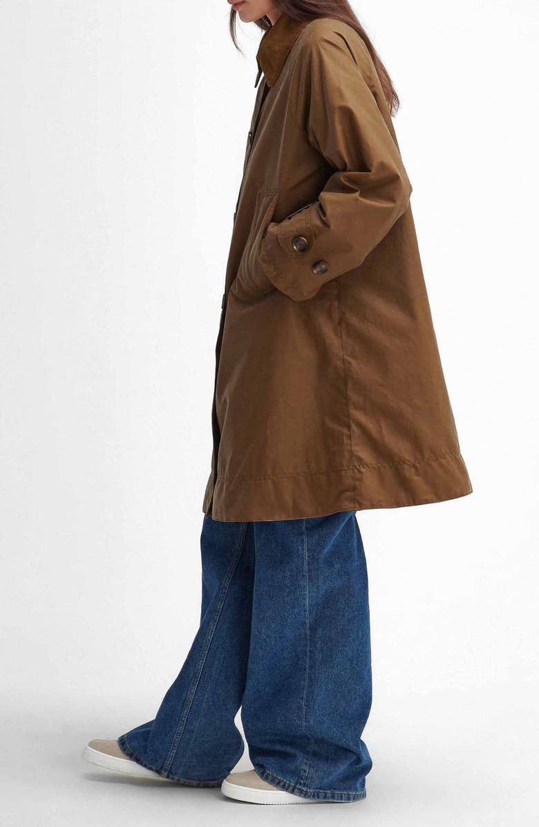 Barbour Hartwick Water Resistant Waxed Cotton Coat, Alternate, color, Sand/ Muted Cabernet Tartan