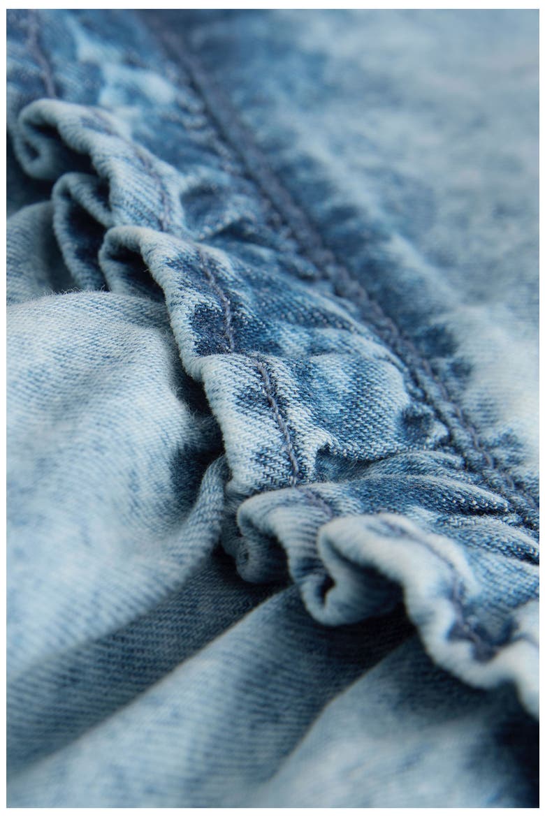 Kids' Ruffle Cotton Denim Dress, Alternate, color, BLUE