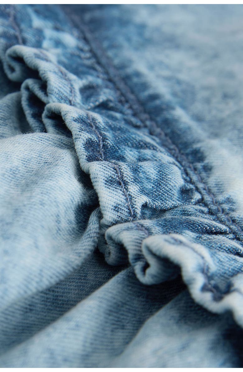 NEXT Kids' Ruffle Cotton Denim Dress, Alternate, color, Blue