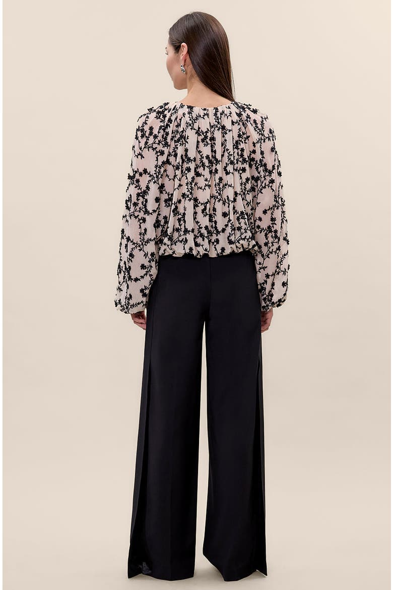 Marisol Bubble Top, Alternate, color, Antique White/Black