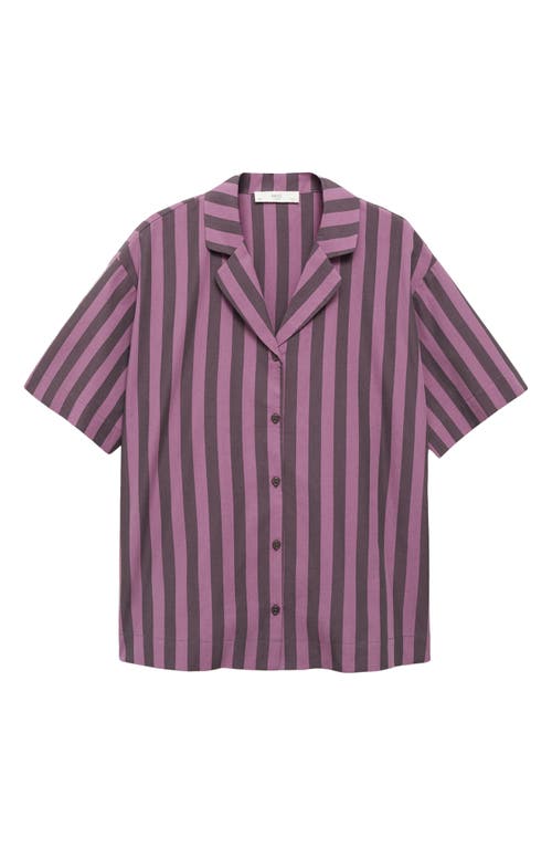 MANGO MANGO STRIPE COTTON PAJAMA TOP 