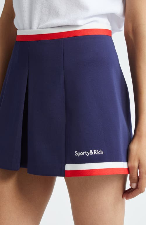 Sporty And Rich Pleated Tennis Mini Skirt In Navy