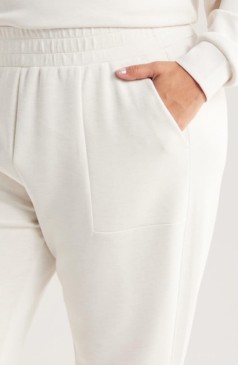 Zella Ultrasoft High Waist Knit Joggers, Alternate, color, Beige Ivory Heather