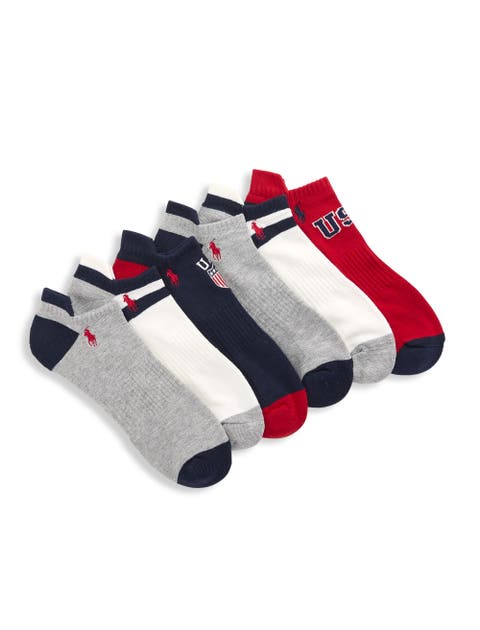 Big & Tall 6-pk USA Low-Cut Athletic Socks