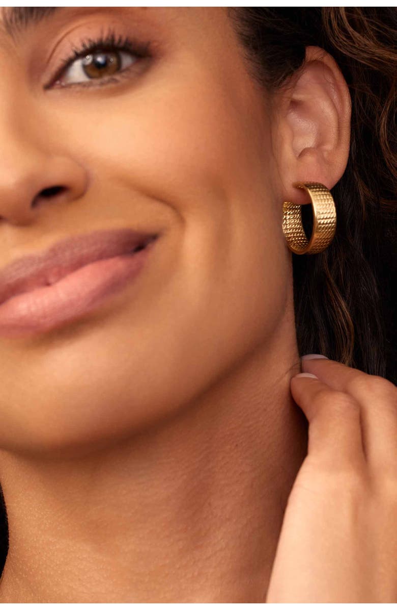 Oradina 18K Yellow Gold Moto Bold Hoops, Alternate, color, Yellow Gold