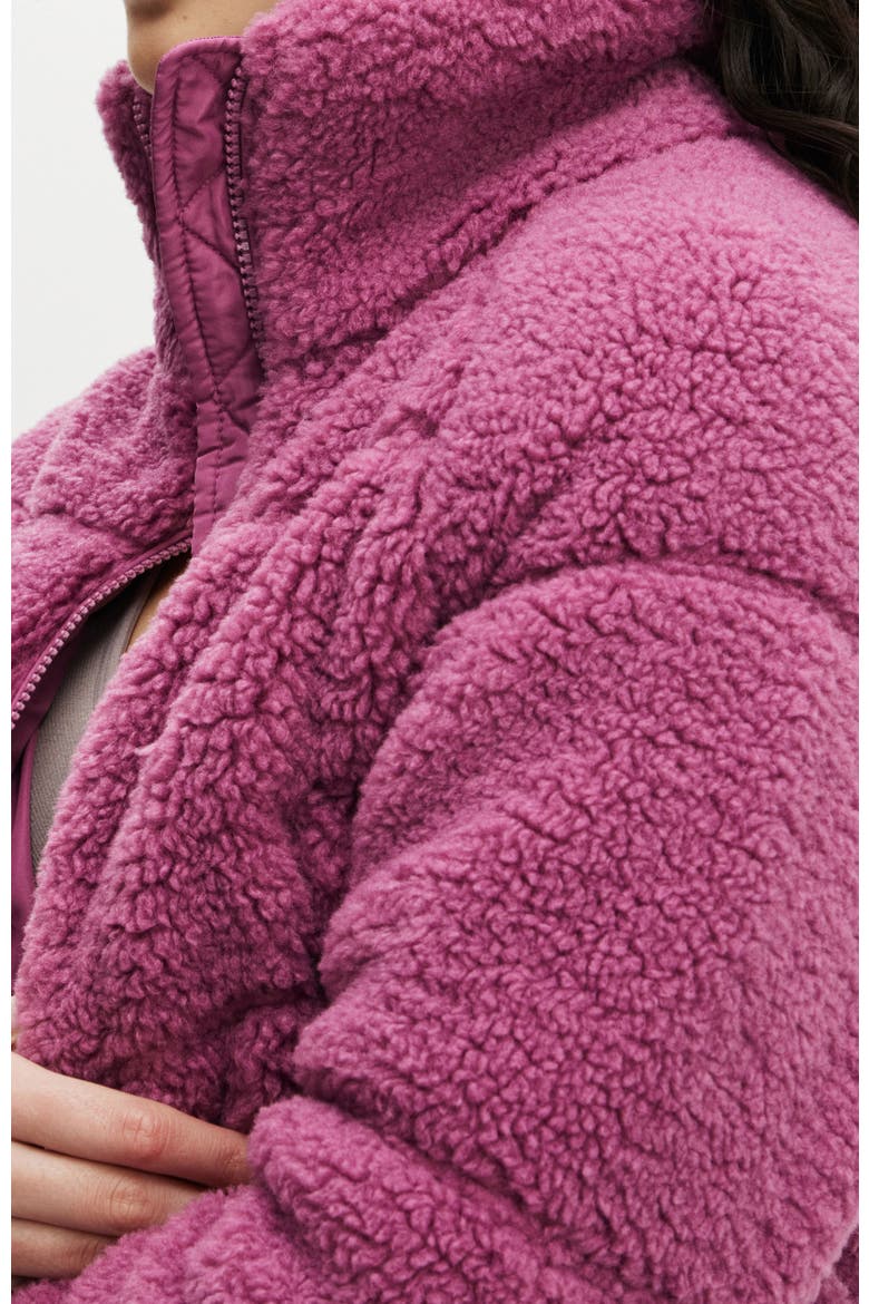 Women's Active The Mother Puffer Cropped Soft Fleece Jacket, Alternate, color, RED VIOLET