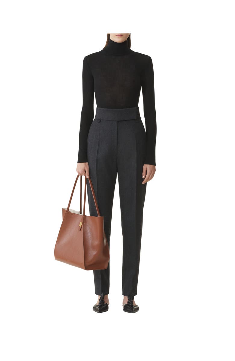 Lanvin Merino Wool And Silk Turtleneck Sweater, Alternate, color, Noir