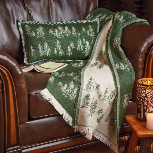 Tag Aspen Green Lumbar Pillow Acrylic Throw Pillow For Christmas In Green