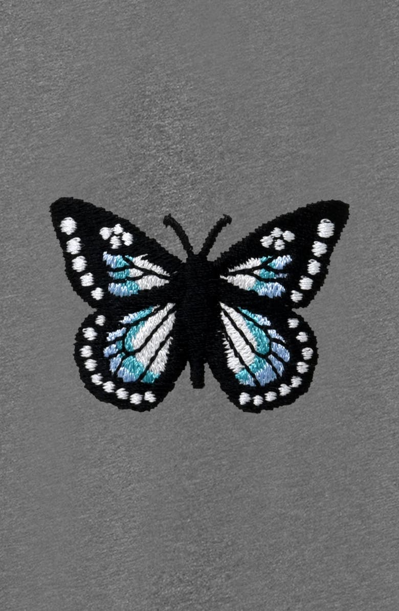 Dalix Butterfly Cropped Hoodie, Alternate, color, Dark Heather