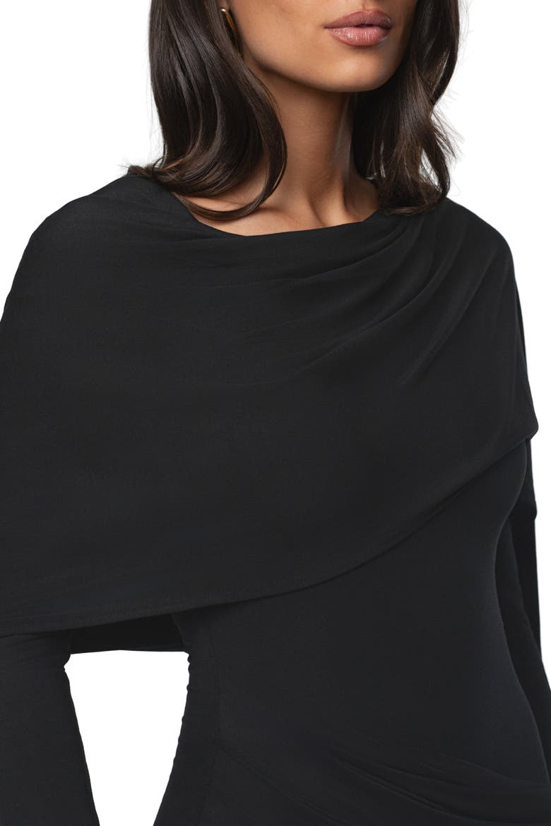 Glitz Asymmetric Maxi Dress, Alternate, color, Black