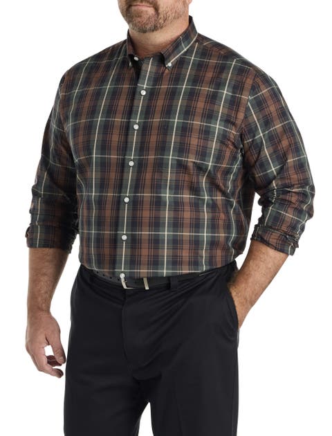 Big & Tall Large Plaid Performance Sport Shirt