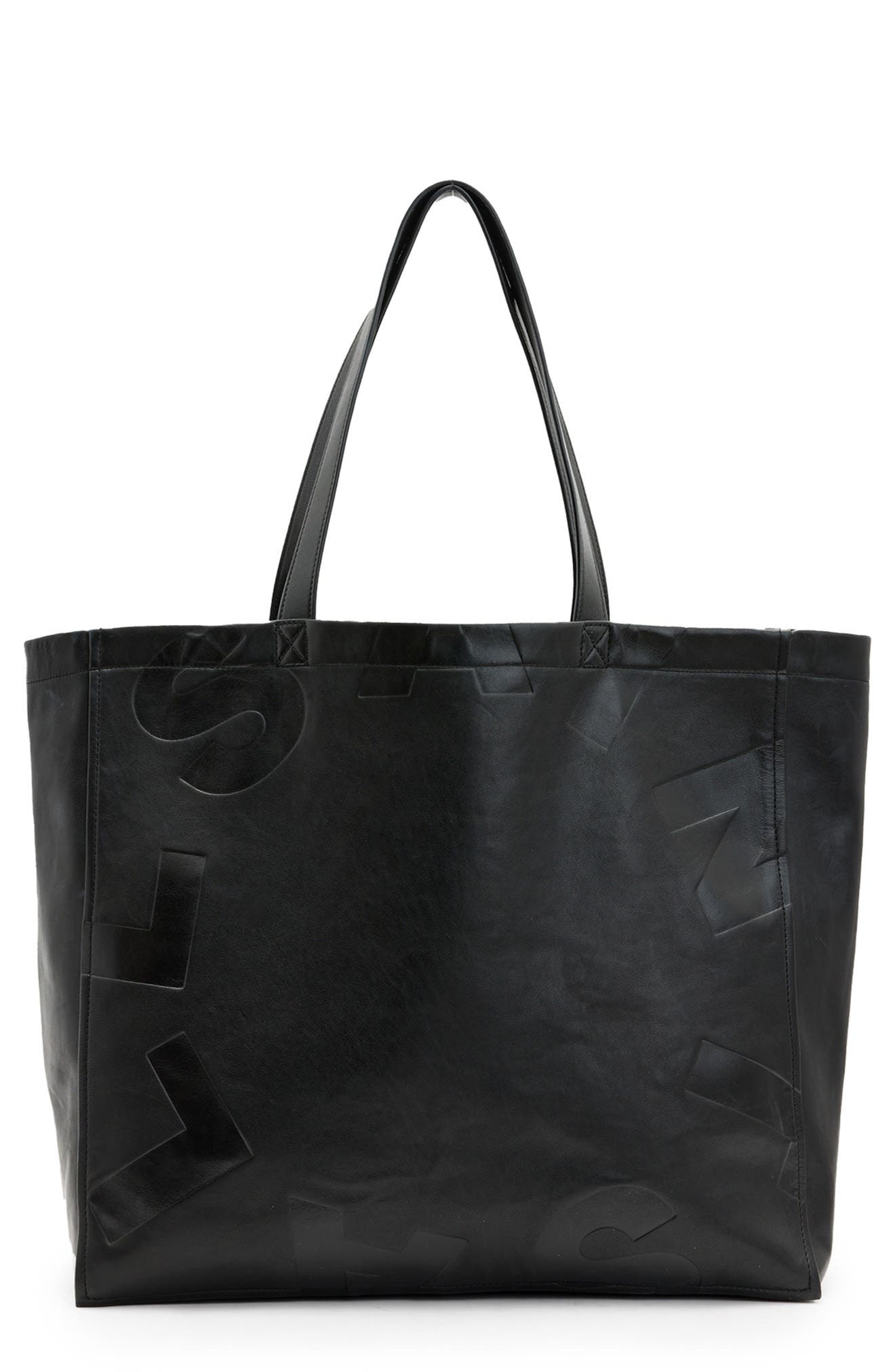AllSaints Large Tierra Leather Tote, Main, color, 