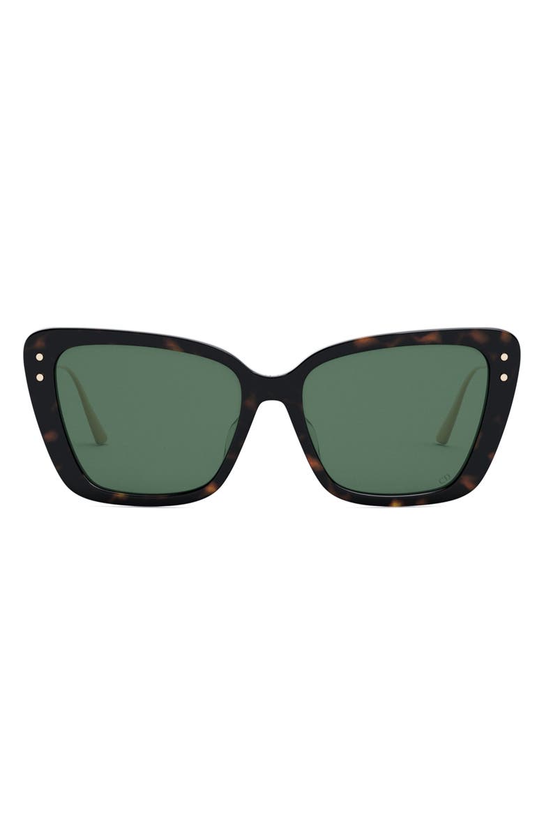 DIOR MissDior B5F 56mm Butterfly Sunglasses, Main, color, Dark Havana / Green