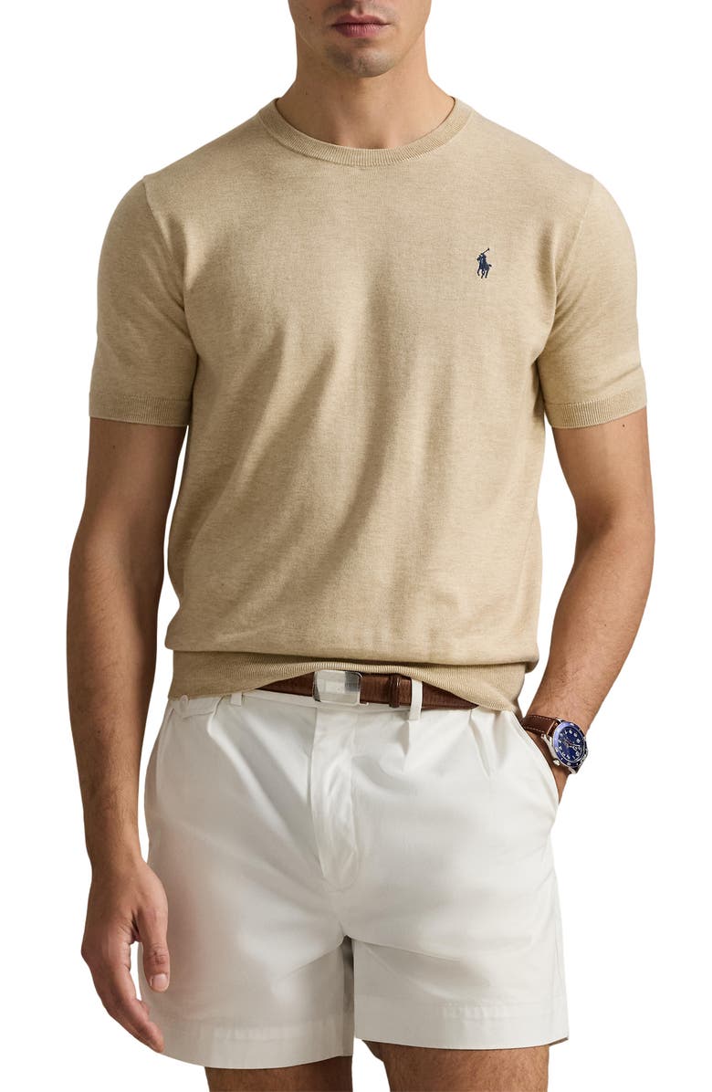 Polo Ralph Lauren Crewneck Cotton Short Sleeve Sweater, Main, color, 