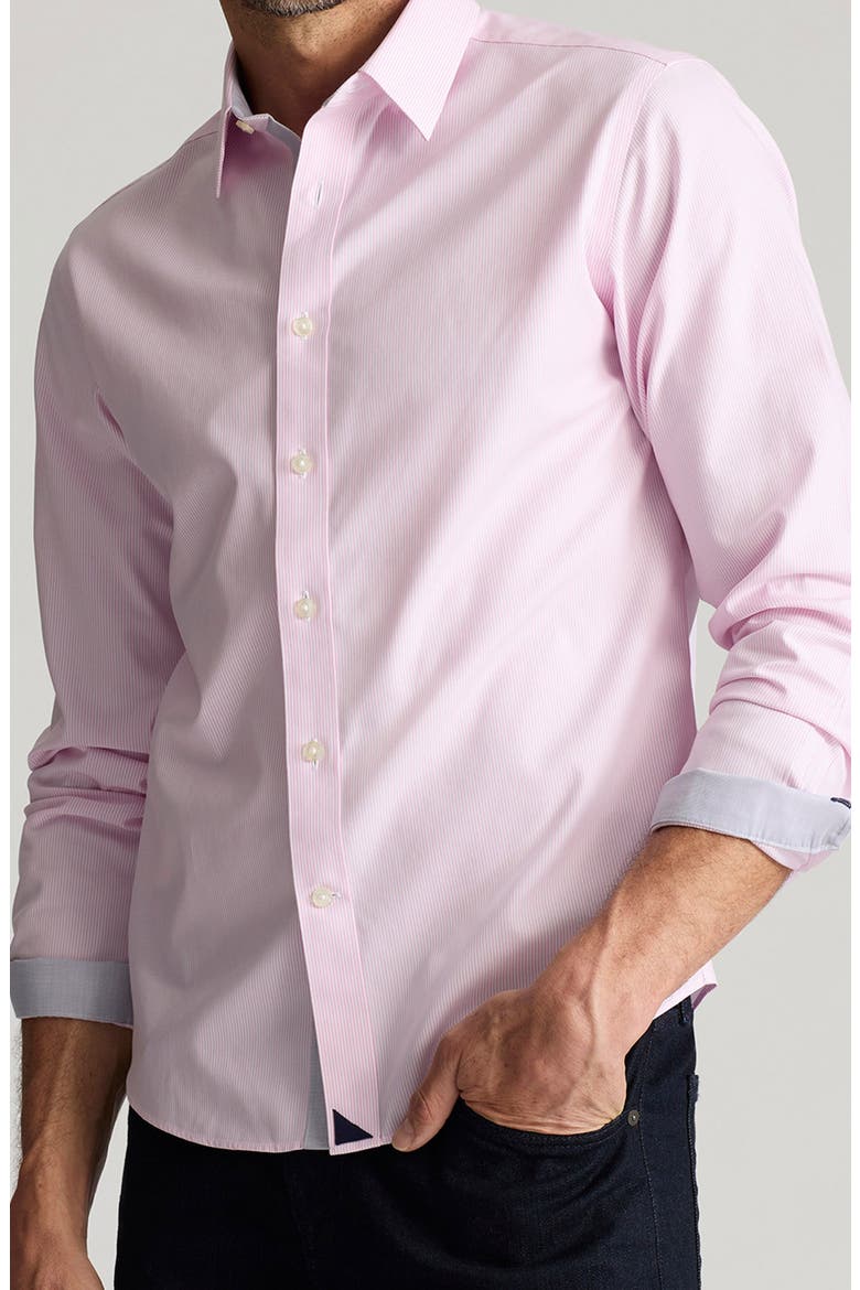Douro Stripe Wrinkle Resistant Button-Up Shirt, Main, color, PINK