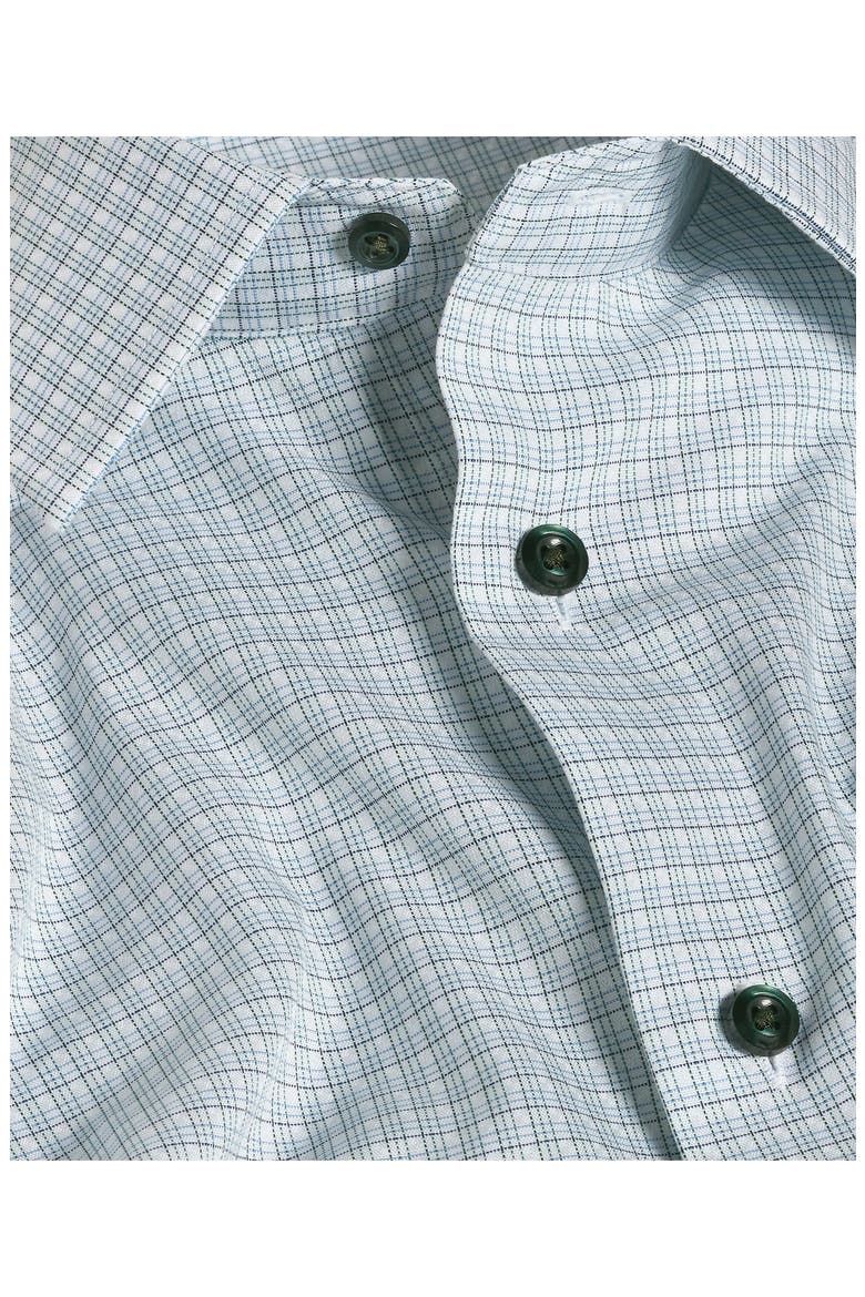 Trim Fit Shadow Check Cotton Dress Shirt, Alternate, color, WHITE/ HUNTER