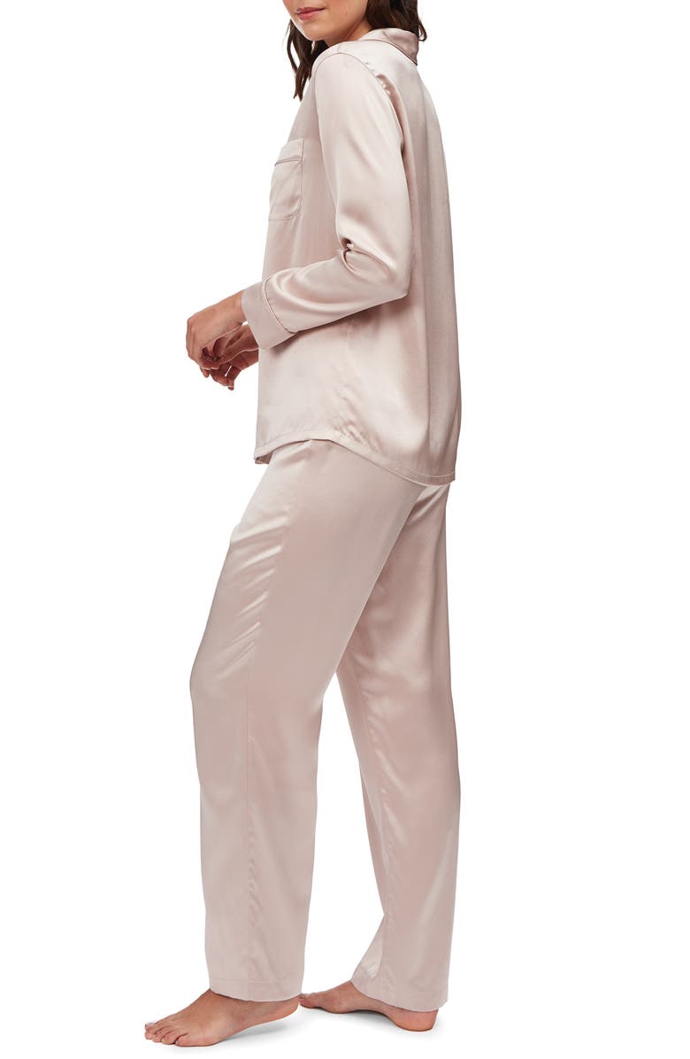 The White Company Piped Silk Pajamas, Alternate, color, 