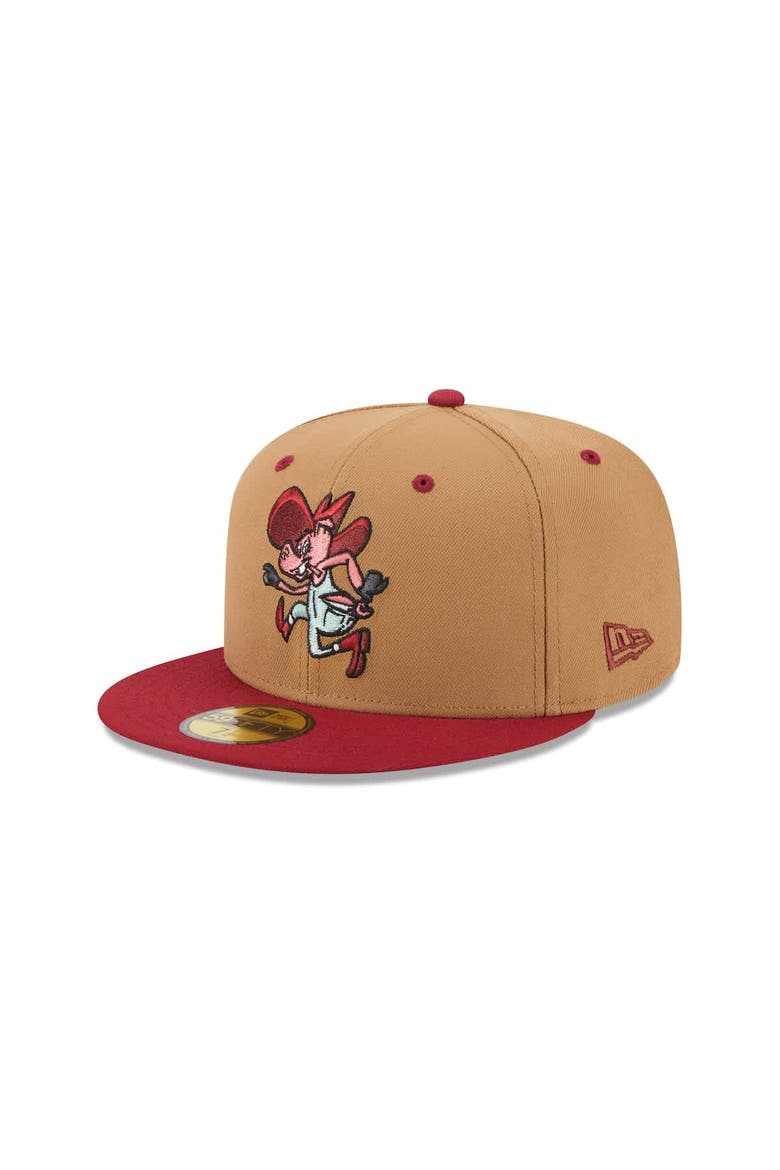Men's New Era  Brown Rocket City Trash Pandas Theme Nights 59FIFTY Fitted Hat, Alternate, color, Brown