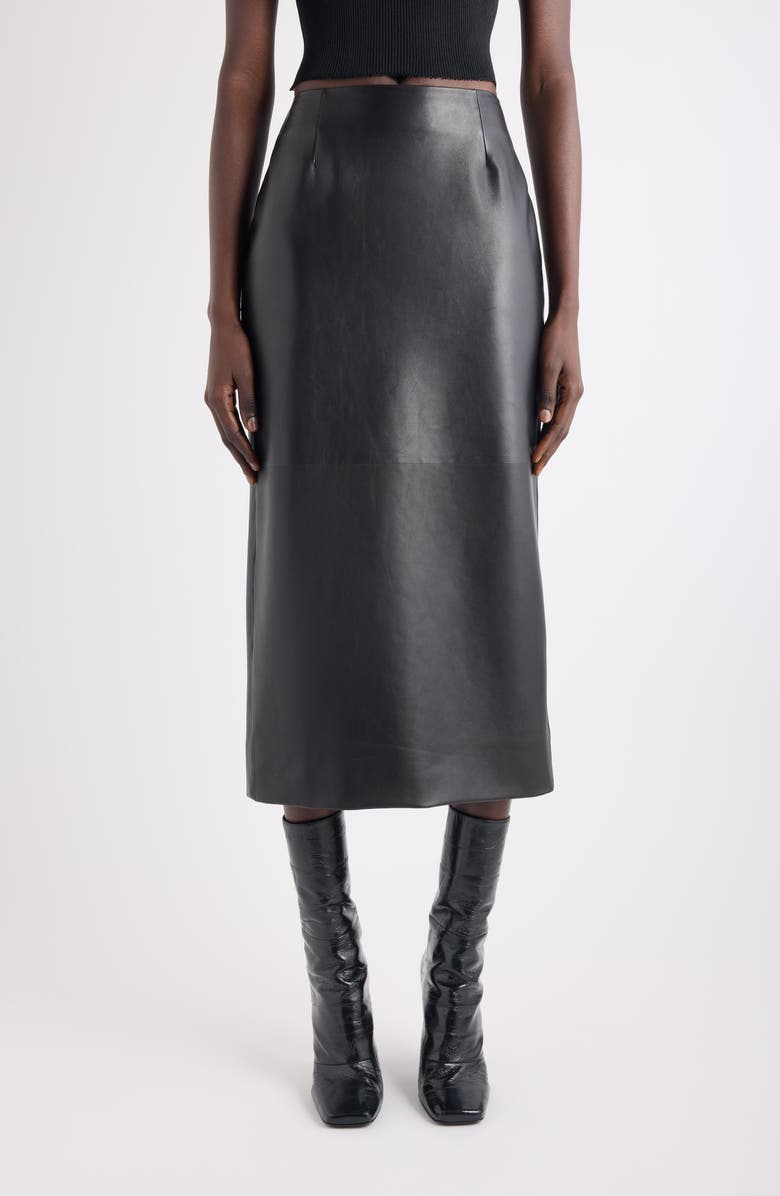 Givenchy Leather Pencil Skirt, Main, color, 001-Black