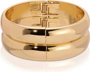 Ettika Set of 2 Stackable Hinged Bangle Bracelets