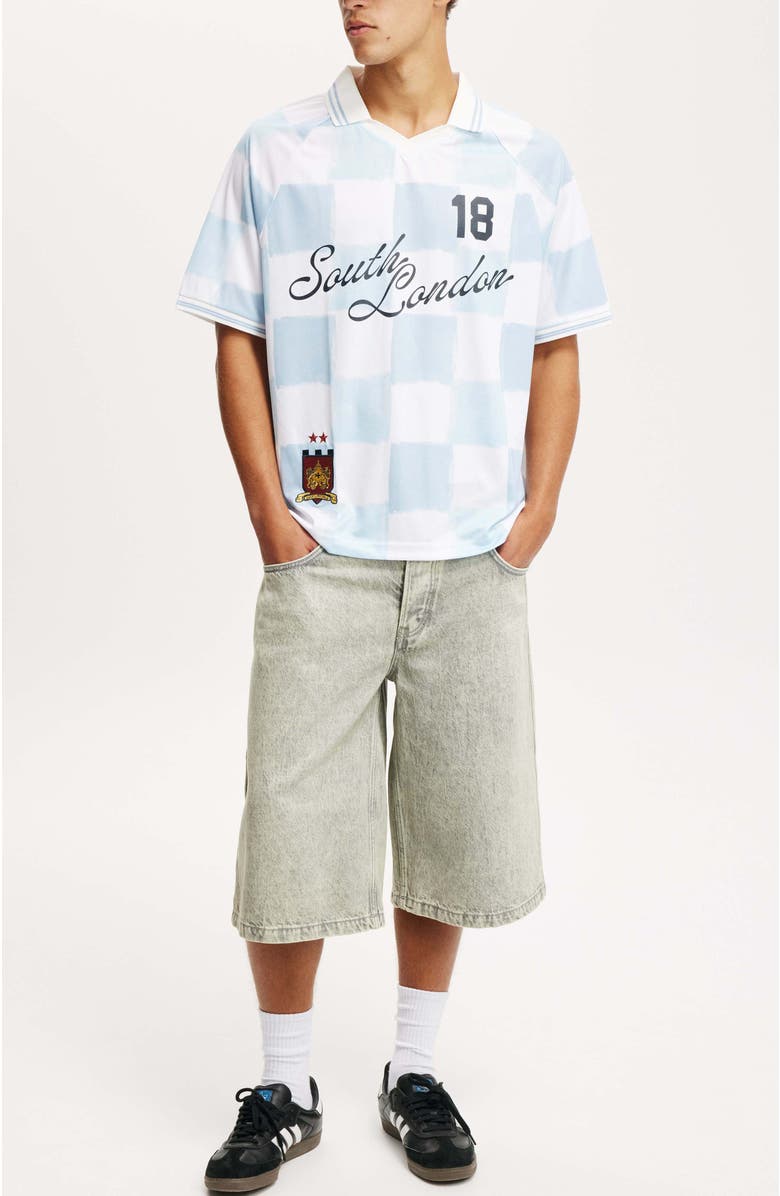 Cotton On Men's Soccer Jersey, Alternate, color, White Baby Blue South London