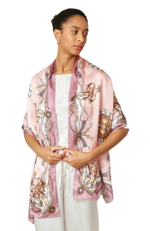 Silk Printed Rectangular Long Stole Scarf