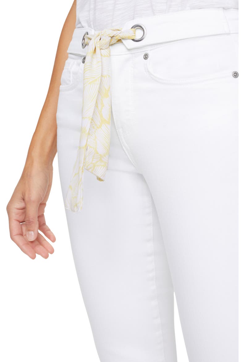 Alina High Waist Scarf Tie Legging Ankle Skinny Jeans, Alternate, color, OPTIC WHITE