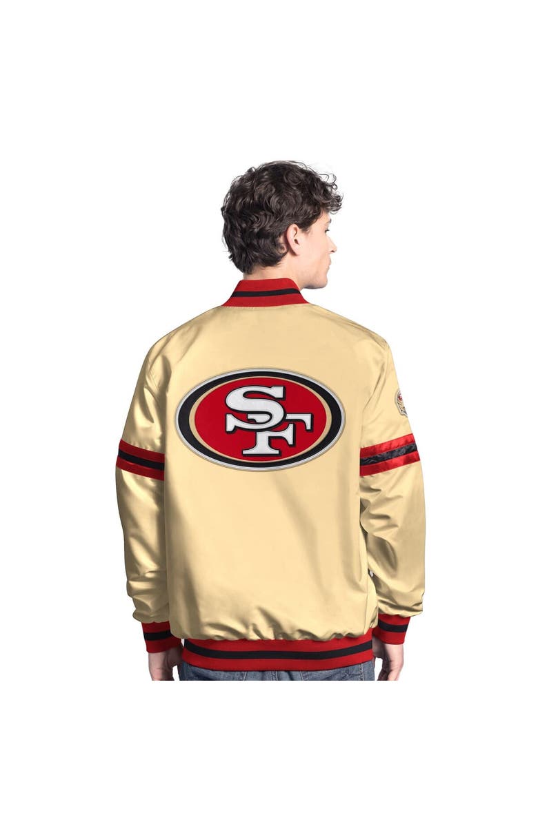 STARTER Men's Starter Gold San Francisco 49ers Scout Full-Snap Varsity Jacket, Alternate, color, Gold