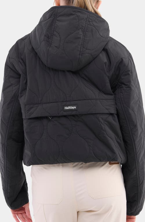 Halfdays Bessie Water Resistant Packable Quilted Puffer Jacket In Black