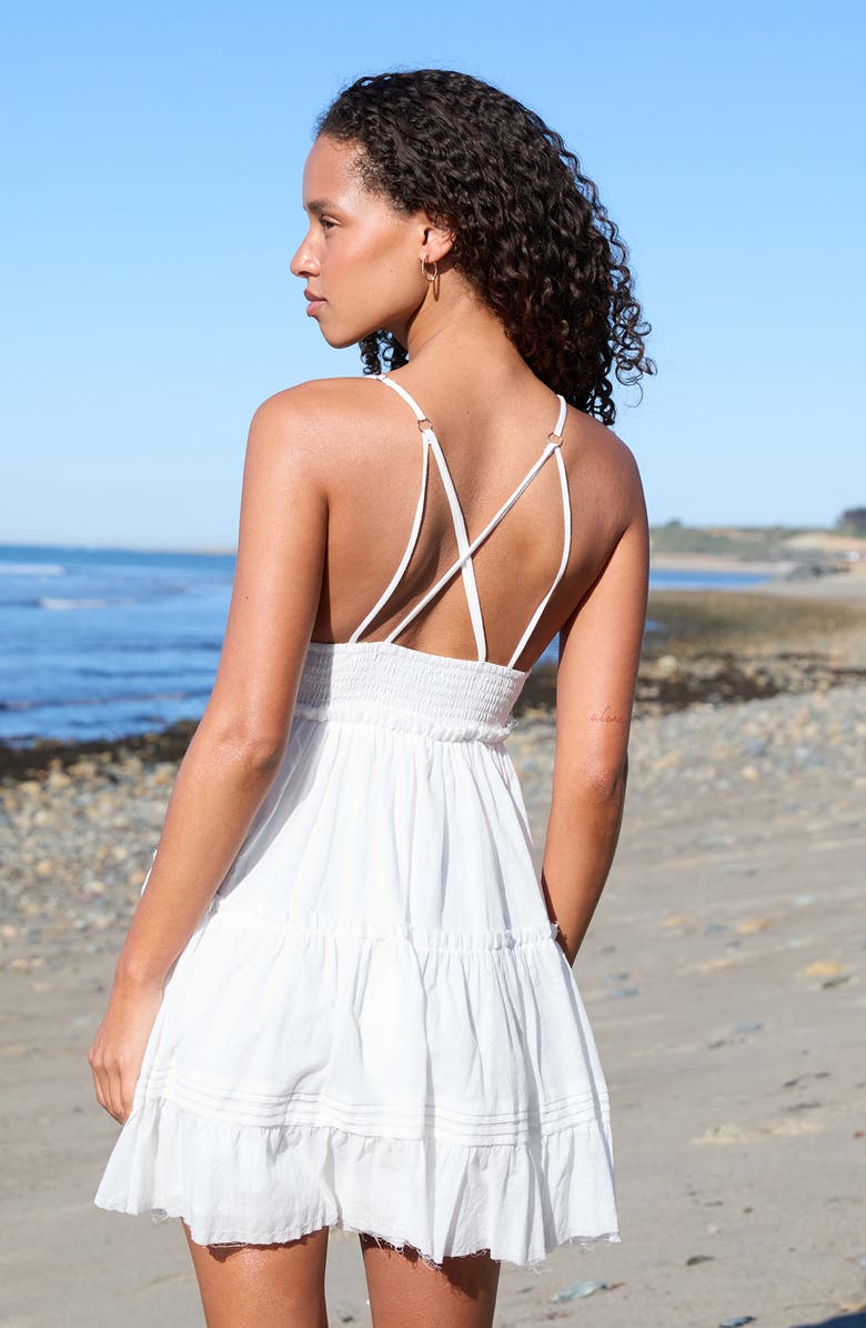 PacSun Phoebe Eyelet Babydoll Minidress, Alternate, color, White