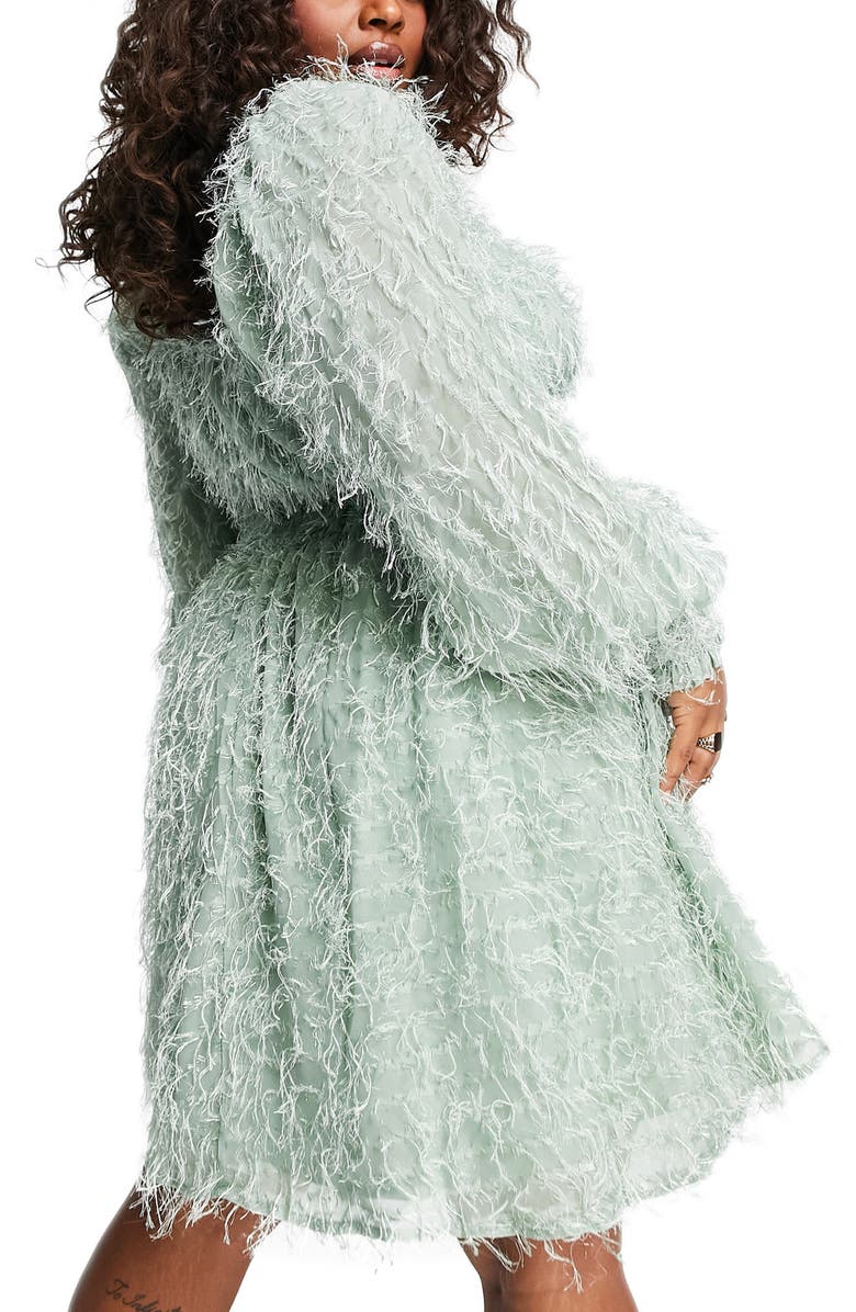 ASOS DESIGN Curve Fluffy Minidress, Alternate, color, 