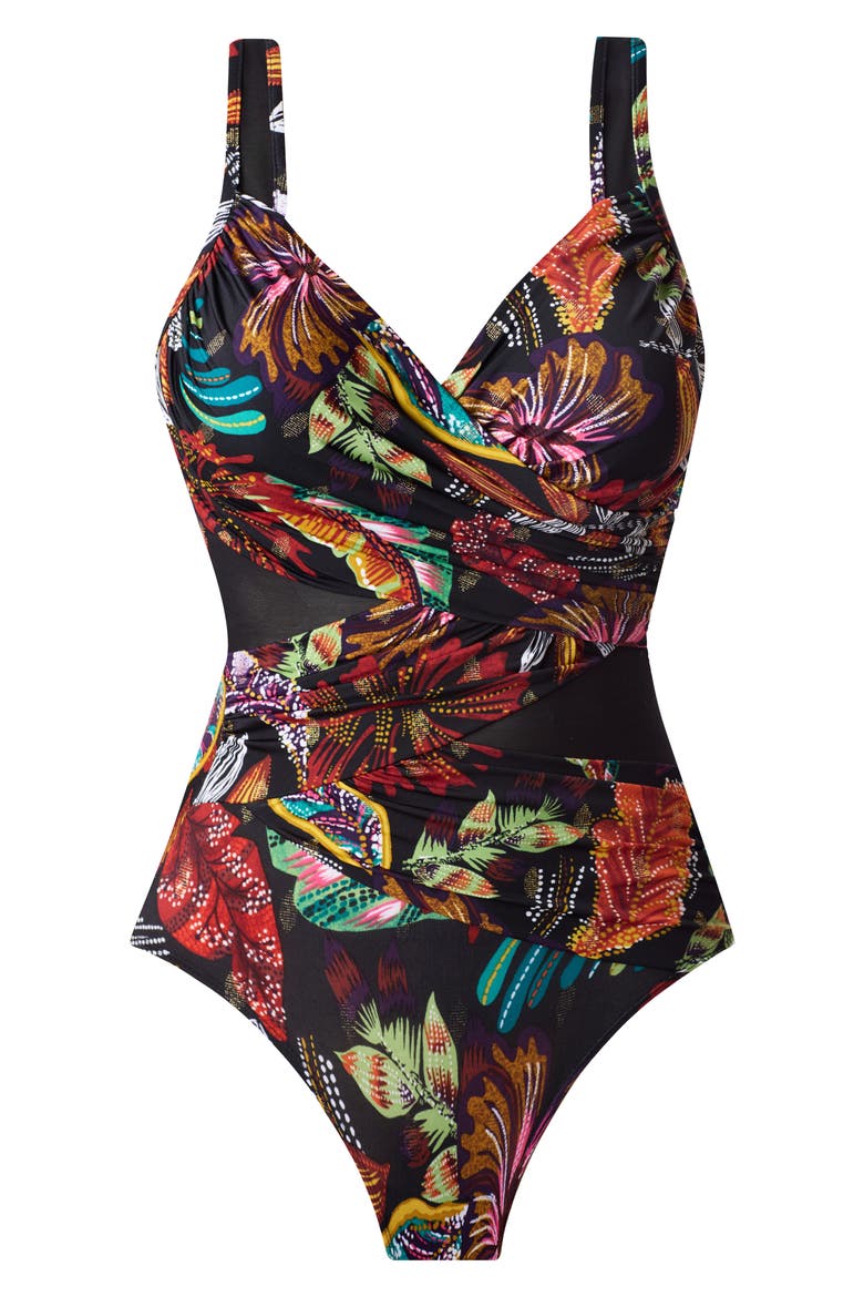 Pluma Orla Madero One-Piece Swimsuit, Alternate, color, BLACK MULTI