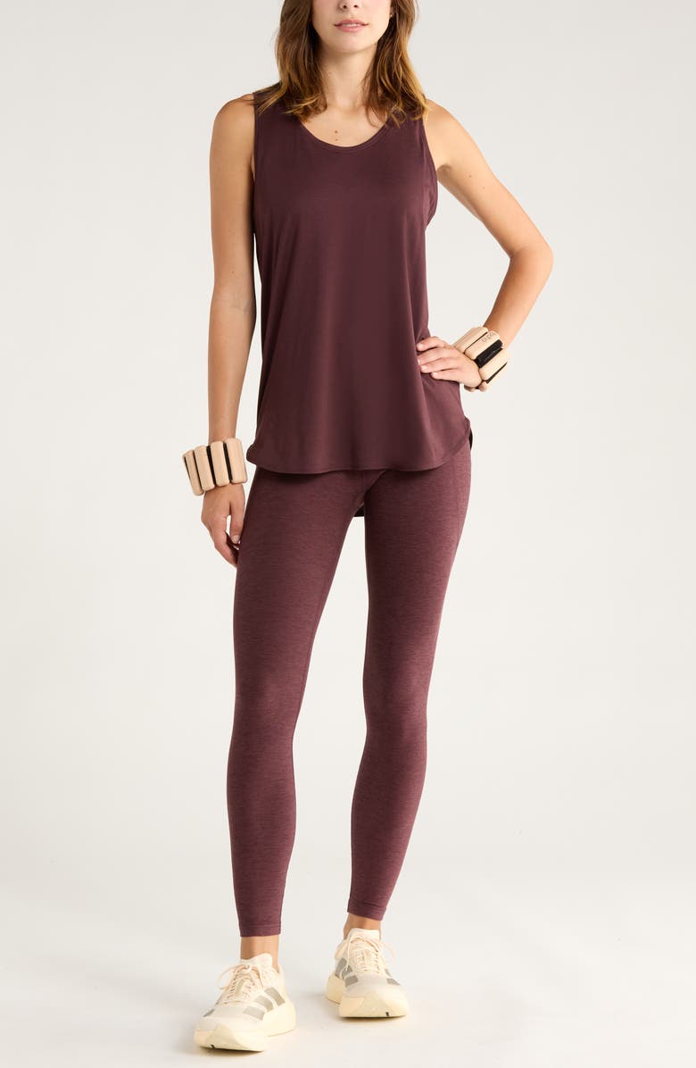 Zella Liana Restore Soft Lite Tank, Alternate, color, Burgundy Fudge